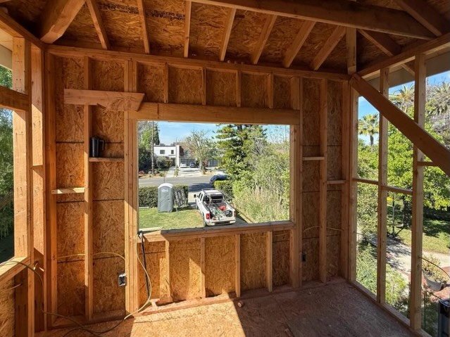 Framing more than just walls, we're capturing views. Second story addition coming together in Long Beach.