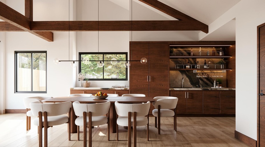 Modern Mountain / Contemporary Lodge in Santa Clarita mountains.
#mothinc #interiordesign #architecture #3drender